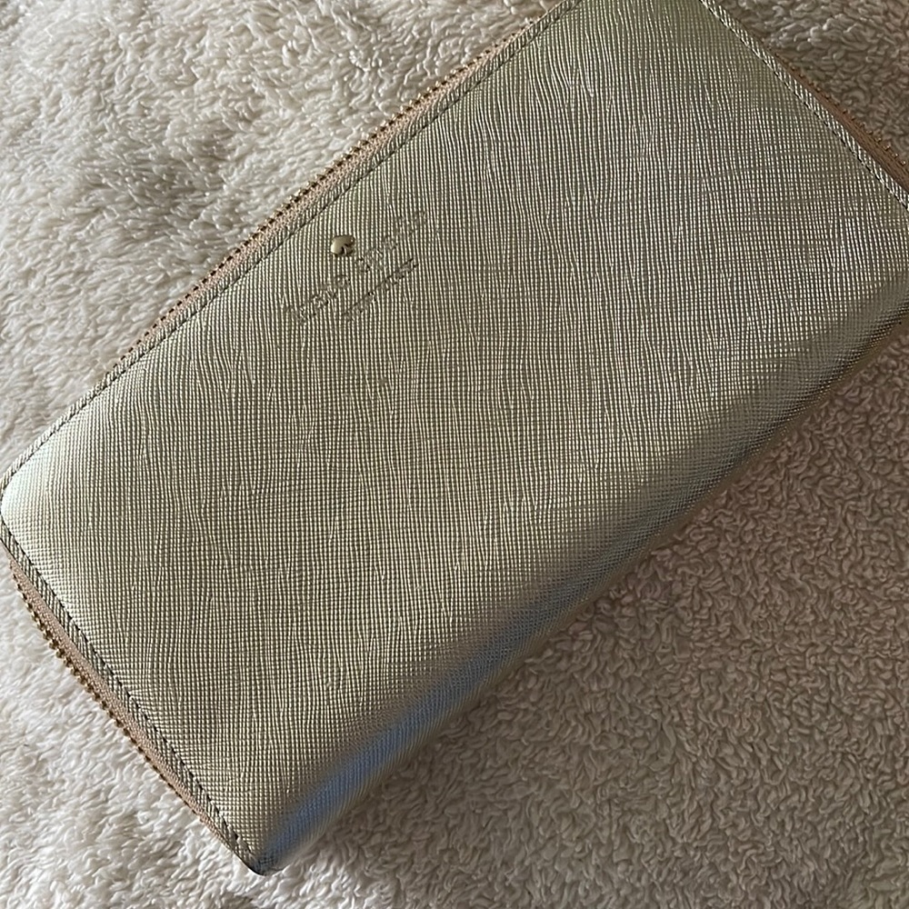 Kate Spade Cherry Lane Lacey Gold Leather Wallet